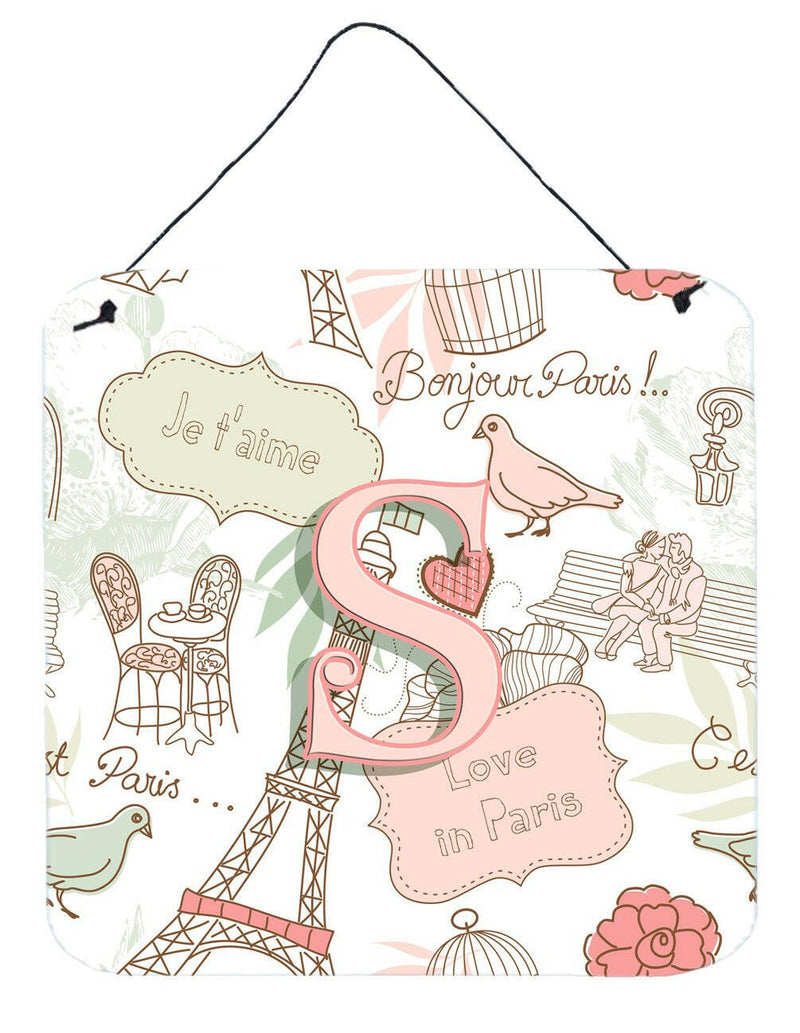 Letter S Love in Paris Pink Wall or Door Hanging Prints CJ2002-SDS66