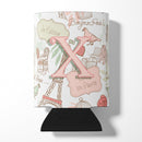 Letter X Love in Paris Pink Can or Bottle Hugger CJ2002-XCC