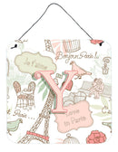Letter Y Love in Paris Pink Wall or Door Hanging Prints CJ2002-YDS66