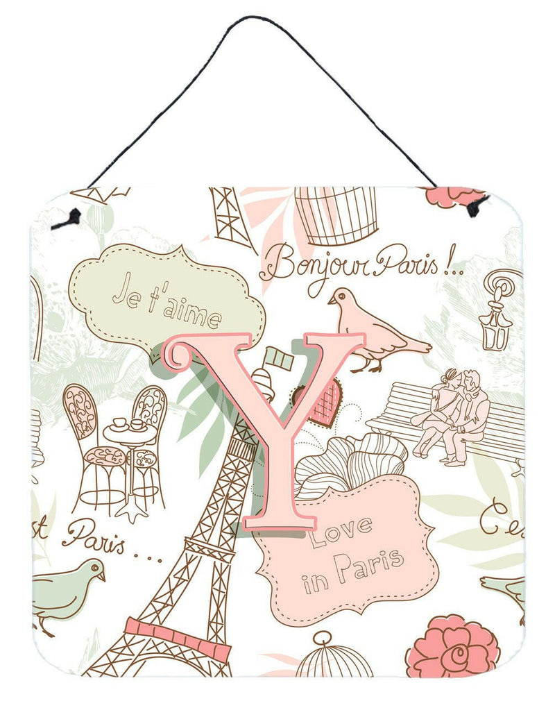 Letter Y Love in Paris Pink Wall or Door Hanging Prints CJ2002-YDS66