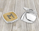 Letter M Musical Instrument Alphabet Compact Mirror – Stylish Purse Mirror with Artistic Covers CJ2004-MSCM
