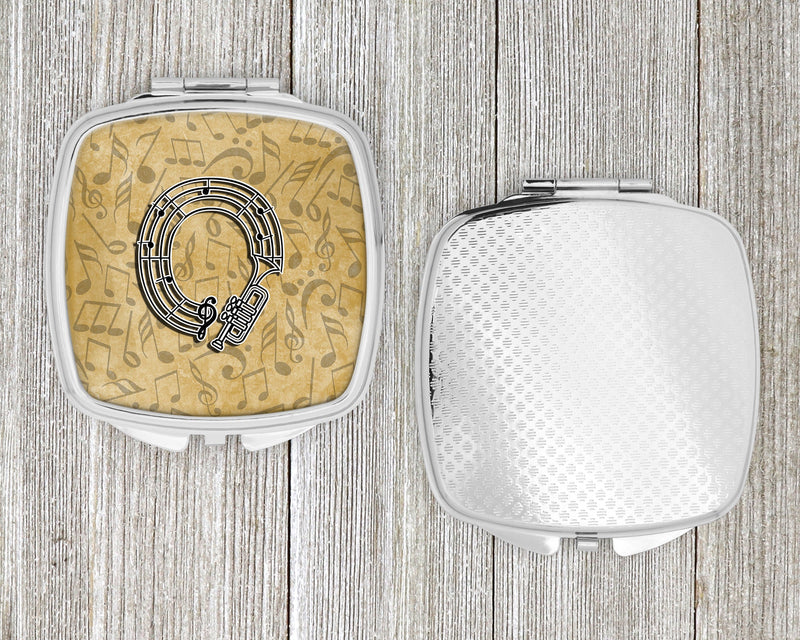 Letter O Musical Instrument Alphabet Compact Mirror – Stylish Purse Mirror with Artistic Covers CJ2004-OSCM