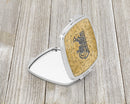 Letter R Musical Instrument Alphabet Compact Mirror Decorative Travel Makeup Mirror for Women Girls Gifts Pocket Makeup Mirror Folding Handheld