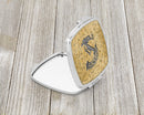 Letter S Musical Instrument Alphabet Compact Mirror Decorative Travel Makeup Mirror for Women Girls Gifts Pocket Makeup Mirror Folding Handheld