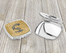 Letter S Musical Instrument Alphabet Compact Mirror Decorative Travel Makeup Mirror for Women Girls Gifts Pocket Makeup Mirror Folding Handheld