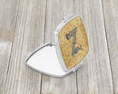 Letter Z Musical Instrument Alphabet Compact Mirror Decorative Travel Makeup Mirror for Women Girls Gifts Pocket Makeup Mirror Folding Handheld