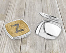 Letter Z Musical Instrument Alphabet Compact Mirror Decorative Travel Makeup Mirror for Women Girls Gifts Pocket Makeup Mirror Folding Handheld