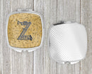Letter Z Musical Instrument Alphabet Compact Mirror Decorative Travel Makeup Mirror for Women Girls Gifts Pocket Makeup Mirror Folding Handheld