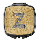 Letter Z Musical Instrument Alphabet Compact Mirror Decorative Travel Makeup Mirror for Women Girls Gifts Pocket Makeup Mirror Folding Handheld