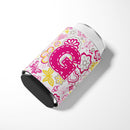 Letter G Flowers and Butterflies Pink Can or Bottle Hugger Cooler Sleeve for Standard 12 oz Cans, Insulated Foam Beer & Soda Can Hugger Reusable