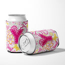 Letter Y Flowers and Butterflies Pink Can or Bottle Hugger Cooler Sleeve for Standard 12 oz Cans, Insulated Foam Beer & Soda Can Hugger Reusable
