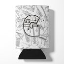 Letter G Musical Note Letters Can or Bottle Hugger Cooler Sleeve for Standard 12 oz Cans, Insulated Foam Beer & Soda Can Hugger Reusable