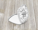 Letter G Musical Note Letters Compact Mirror Decorative Travel Makeup Mirror for Women Girls Gifts Pocket Makeup Mirror Folding Handheld