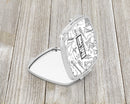 Letter I Musical Note Letters Compact Mirror Decorative Travel Makeup Mirror for Women Girls Gifts Pocket Makeup Mirror Folding Handheld