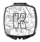 Letter K Musical Note Letters Compact Mirror Decorative Travel Makeup Mirror for Women Girls Gifts Pocket Makeup Mirror Folding Handheld
