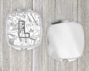 Letter L Musical Note Letters Compact Mirror Decorative Travel Makeup Mirror for Women Girls Gifts Pocket Makeup Mirror Folding Handheld