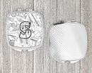 Letter S Musical Note Letters Compact Mirror Decorative Travel Makeup Mirror for Women Girls Gifts Pocket Makeup Mirror Folding Handheld