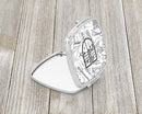 Letter U Musical Note Letters Compact Mirror Decorative Travel Makeup Mirror for Women Girls Gifts Pocket Makeup Mirror Folding Handheld