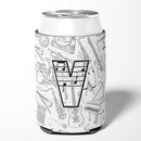 Letter V Musical Note Letters Can or Bottle Hugger Cooler Sleeve for Standard 12 oz Cans, Insulated Foam Beer & Soda Can Hugger Reusable