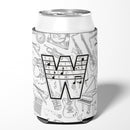 Letter W Musical Note Letters Can or Bottle Hugger Cooler Sleeve for Standard 12 oz Cans, Insulated Foam Beer & Soda Can Hugger Reusable