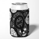 Letter Q Day of the Dead Skulls Black Can or Bottle Hugger Cooler Sleeve for Standard 12 oz Cans, Insulated Foam Beer & Soda Can Hugger Reusable