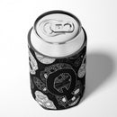 Letter Q Day of the Dead Skulls Black Can or Bottle Hugger Cooler Sleeve for Standard 12 oz Cans, Insulated Foam Beer & Soda Can Hugger Reusable