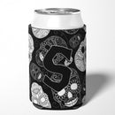 Letter S Day of the Dead Skulls Black Can or Bottle Hugger Cooler Sleeve for Standard 12 oz Cans, Insulated Foam Beer & Soda Can Hugger Reusable