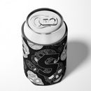 Letter S Day of the Dead Skulls Black Can or Bottle Hugger Cooler Sleeve for Standard 12 oz Cans, Insulated Foam Beer & Soda Can Hugger Reusable