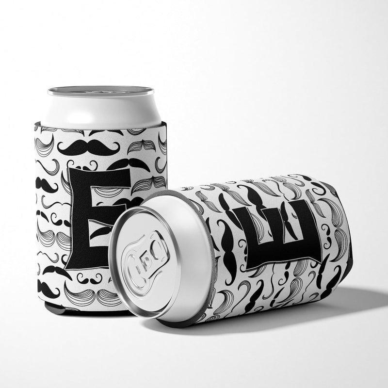 Letter E Moustache Initial Can or Bottle Hugger CJ2009-ECC