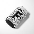 Letter F Moustache Initial Can or Bottle Hugger Cooler Sleeve for Standard 12 oz Cans, Insulated Foam Beer & Soda Can Hugger Reusable