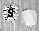 Letter S Moustache Initial Compact Mirror Decorative Travel Makeup Mirror for Women Girls Gifts Pocket Makeup Mirror Folding Handheld