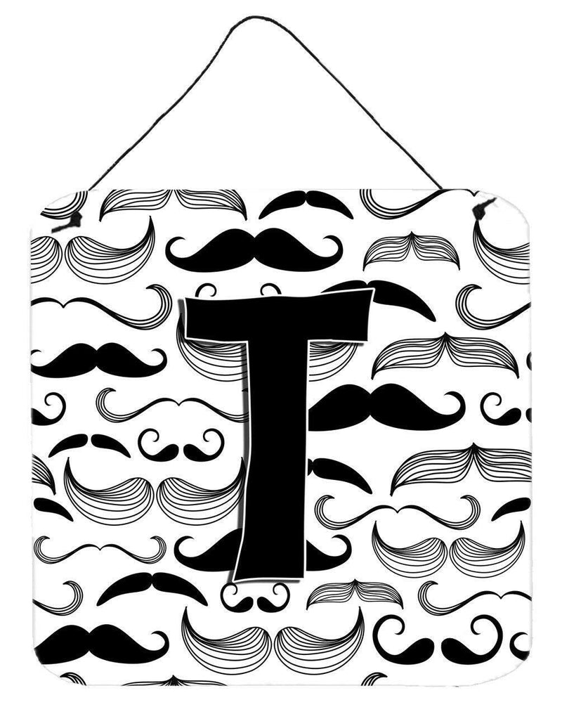 Letter T Moustache Initial Wall or Door Hanging Prints CJ2009-TDS66