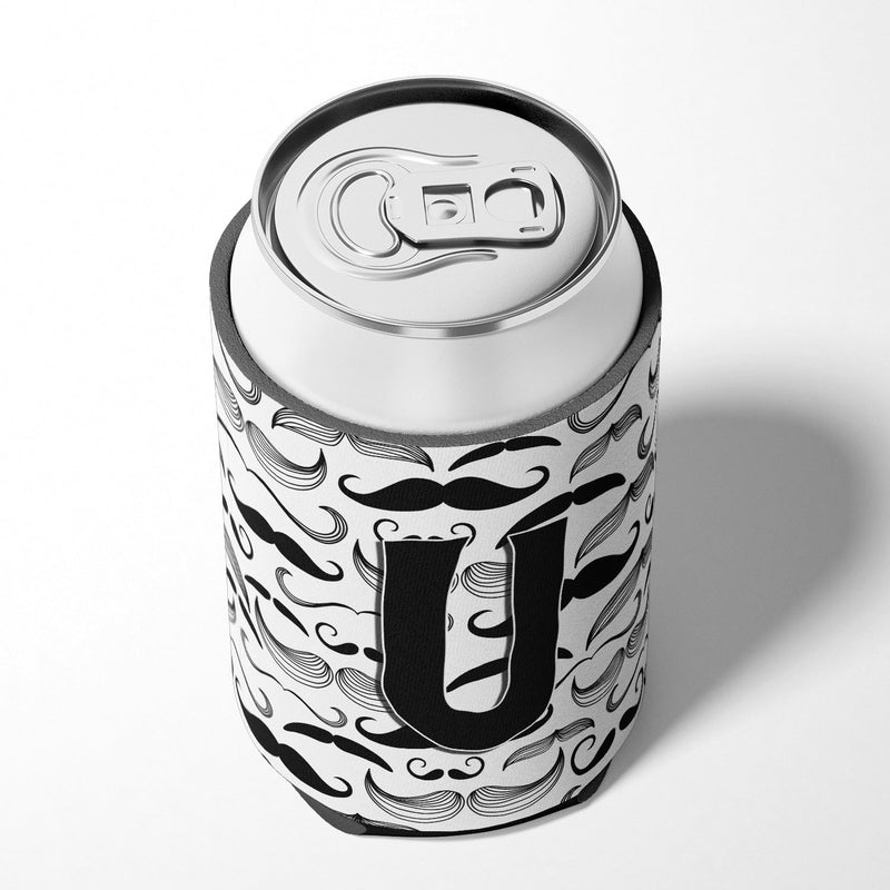 Letter U Moustache Initial Can or Bottle Hugger CJ2009-UCC