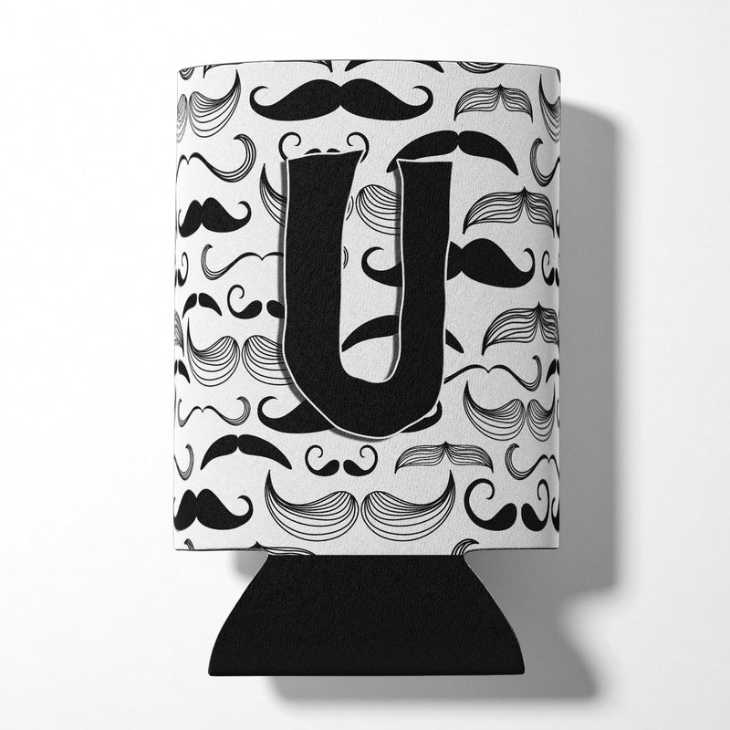 Letter U Moustache Initial Can or Bottle Hugger CJ2009-UCC