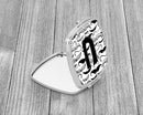 Letter U Moustache Initial Compact Mirror Decorative Travel Makeup Mirror for Women Girls Gifts Pocket Makeup Mirror Folding Handheld