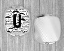 Letter U Moustache Initial Compact Mirror Decorative Travel Makeup Mirror for Women Girls Gifts Pocket Makeup Mirror Folding Handheld