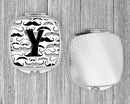 Letter Y Moustache Initial Compact Mirror Decorative Travel Makeup Mirror for Women Girls Gifts Pocket Makeup Mirror Folding Handheld