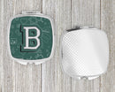 Letter B Back to School Initial Compact Mirror Decorative Travel Makeup Mirror for Women Girls Gifts Pocket Makeup Mirror Folding Handheld