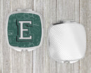 Letter E Back to School Initial Compact Mirror Decorative Travel Makeup Mirror for Women Girls Gifts Pocket Makeup Mirror Folding Handheld