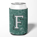 Letter F Back to School Initial Can or Bottle Hugger Cooler Sleeve for Standard 12 oz Cans, Insulated Foam Beer & Soda Can Hugger Reusable