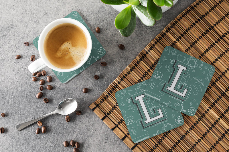 Set of 4 Letter L Back to School Initial Foam Coasters CJ2010-LFC