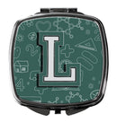 Letter L Back to School Initial Compact Mirror Decorative Travel Makeup Mirror for Women Girls Gifts Pocket Makeup Mirror Folding Handheld