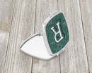 Letter R Back to School Initial Compact Mirror Decorative Travel Makeup Mirror for Women Girls Gifts Pocket Makeup Mirror Folding Handheld