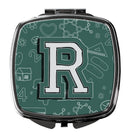 Letter R Back to School Initial Compact Mirror Decorative Travel Makeup Mirror for Women Girls Gifts Pocket Makeup Mirror Folding Handheld