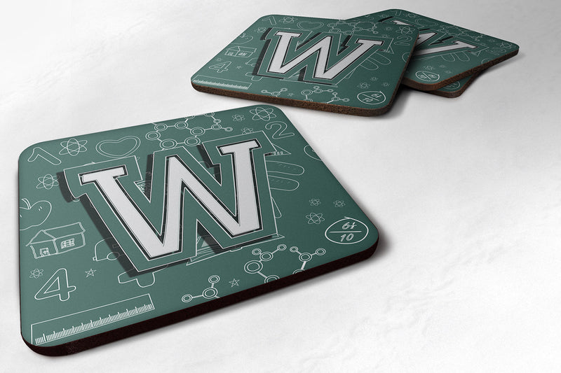 Set of 4 Letter W Back to School Initial Foam Coasters CJ2010-WFC