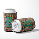 Letter B Retro Tribal Alphabet Initial Can or Bottle Hugger Cooler Sleeve for Standard 12 oz Cans, Insulated Foam Beer & Soda Can Hugger Reusable