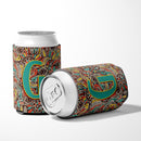 Letter G Retro Tribal Alphabet Initial Can or Bottle Hugger Cooler Sleeve for Standard 12 oz Cans, Insulated Foam Beer & Soda Can Hugger Reusable
