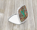 Letter K Retro Tribal Alphabet Initial Compact Mirror Decorative Travel Makeup Mirror for Women Girls Gifts Pocket Makeup Mirror Folding Handheld