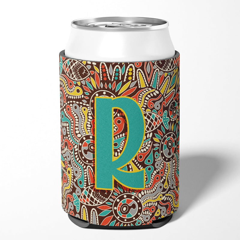 Letter R Retro Tribal Alphabet Initial Can or Bottle Hugger CJ2013-RCC