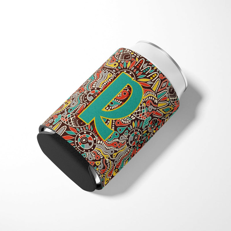 Letter R Retro Tribal Alphabet Initial Can or Bottle Hugger CJ2013-RCC